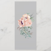 Chic Blush Floral Weddenrenmenu Menu (Achterkant)