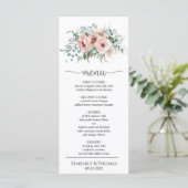 Chic Blush Floral Weddenrenmenu Menu (Staand voorkant)