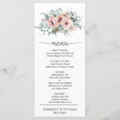 Chic Blush Floral Weddenrenmenu Menu (Voorkant)