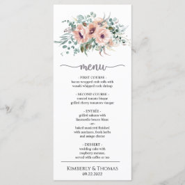 Chic Blush Floral Weddenrenmenu Menu