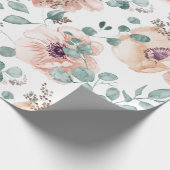 Chic Blush Floral Wedding Cadeaupapier (Hoek)