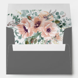 Chic Blush Floral Wedding Envelope Envelop
