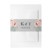 Chic Blush Floral Wedding Invitation Belly Band Uitnodigingen Wikkel (Voorkant Voorbeeld)