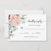 Chic Blush Floral Wedding RSVP Kaart (Voorkant)