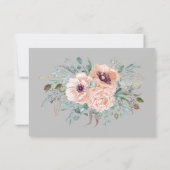 Chic Blush Floral Wedding RSVP Kaart (Achterkant)