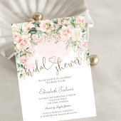 Chic Blush Flowers Bridal Shower  Kaart