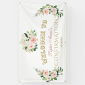 Chic Blush Flowers Girl-bevestiging Welkomstteken Spandoek (Verticaal)