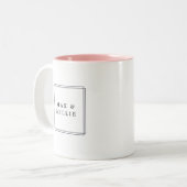 Chic Blush | Geometrische Logo Tweekleurige Koffiemok (Voorkant links)