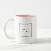 Chic Blush | Geometrische Logo Tweekleurige Koffiemok (Links)