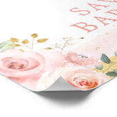 Chic Blush Gold Oerwoud Safari Baby Animals Welkom Poster (Hoek)