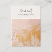 Chic Blush Gold Oil Paint Texture Ketting Display Visitekaartje (Voorkant)