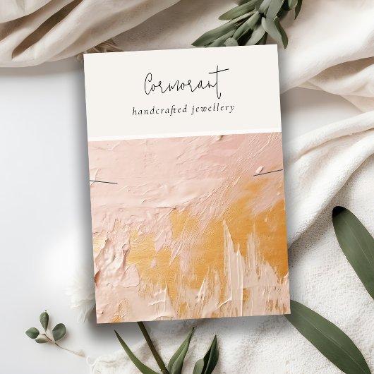 Chic Blush Gold Oil Paint Texture Ketting Display Visitekaartje