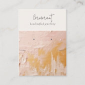 Chic Blush Gold Oil Paint Texture Oorbel Ketting Visitekaartje (Voorkant)