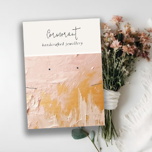 Chic Blush Gold Oil Paint Texture Oorbel Ketting Visitekaartje