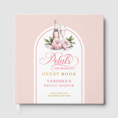 Chic blush gold petals prosecco bridal shower gastenboek (Voorkant)