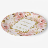 Chic Blush Gold Trouwpapier Borden Papieren Bordje (Gekanteld)