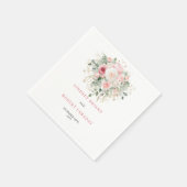 Chic Blush Greenery Floral Wedding Napkins Servet (Hoek)