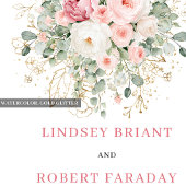 Chic Blush Greenery Floral Wedding Napkins Servet