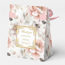Chic Blush Ivory Gold Wedding Thank You Box Bedankdoosjes