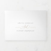 Chic Blush Koraal Witte Pioenrozen ALL in ONE Trou Drieluik Uitnodiging (Cover)