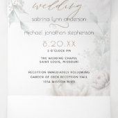 Chic Blush Koraal Witte Pioenrozen ALL in ONE Trou Drieluik Uitnodiging (Binnenkant midden)