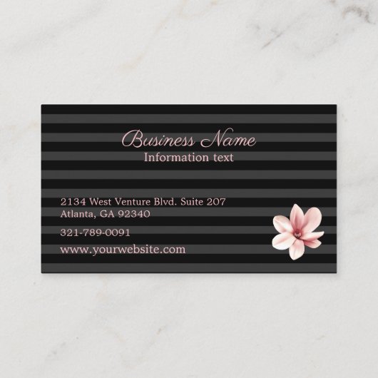 Chic Blush Magnolias Visitekaartje (Achterkant)