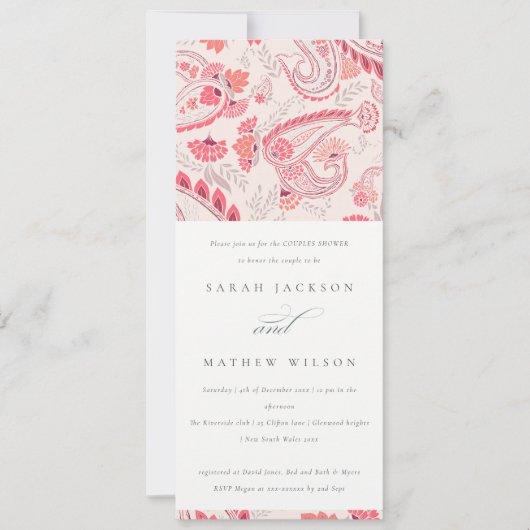 Chic Blush Paisley Typografie Elk Jubileumjaar Kaart (Voorkant)