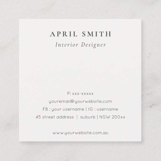 Chic Blush Peony Waterverf Floral Dank u bestellin Vierkante Visitekaartje (Achterkant)