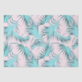 Chic Blush Pink Aqua Blue Palm Frontern Tissuepapier (Voorkant)