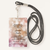Chic Blush Pink Bokeh Quinceañera Nodig VIP Pass u Badge (Achterkant met draagriem)