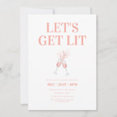 Chic Blush Pink Cute Kerstparty Kaart (Voorkant)