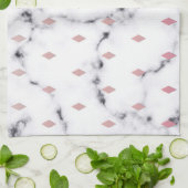 Chic Blush Pink Diamond Marble Patroon Theedoek (Gevouwen)