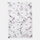 Chic Blush Pink Diamond Marble Patroon Theedoek (Verticaal)