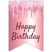 Chic Blush Pink Driving Glitter Birthday Vlaggetjes (Tweede vlag)