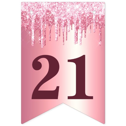 Chic Blush Pink Driving Glitter Birthday Vlaggetjes (Eerste vlag)