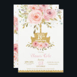 Chic Blush Pink Floral 18th Birthday Cake Kaart<br><div class="desc">Pas deze prachtige Roze Blush Floral Birthday Party met uw partijdetails gemakkelijk en snel aan, druk eenvoudig de pas het knoop aan om de stijl en de plaatsing van de tekst verder te herschikken en te formatteren. Geweldig voor elke leeftijd! Een coördinerende bloementale achtergrond van de uitnodiging was inbegrepen. c)...</div>