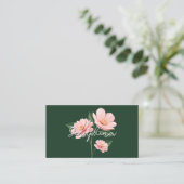 Chic Blush Pink Floral Botanical Girly Feminine Visitekaartje (Staand voorkant)