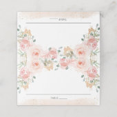 Chic Blush Pink Floral Butterflies Guest Name Plak Plaatskaartje (Buitenkant ongevouwen)