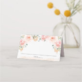 Chic Blush Pink Floral Butterflies Guest Name Plak Plaatskaartje (Voorkant)