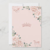 Chic Blush Pink Floral Butterflies Quinceañera Kaart (Achterkant)