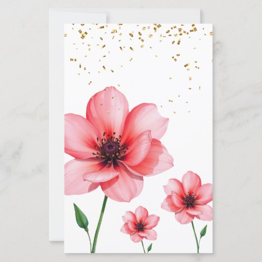 Chic Blush Pink Floral Confetti Frame Wedding (Achterkant)