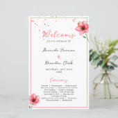 Chic Blush Pink Floral Confetti Frame Wedding (Staand voorkant)