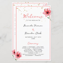 Chic Blush Pink Floral Confetti Frame Wedding