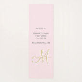 Chic Blush Pink Floral Custom Monogram Name Yogamat (Achterkant)
