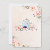 Chic Blush Pink Floral High Tea Birthday Party Kaart (Achterkant)
