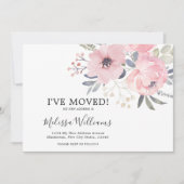 Chic Blush Pink Floral Moving Announcement Card Aankondiging (Voorkant)