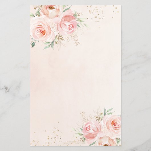 Chic Blush Pink Floral raad het juiste prijsspel (Achterkant)