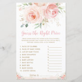 Chic Blush Pink Floral raad het juiste prijsspel (Voorkant)