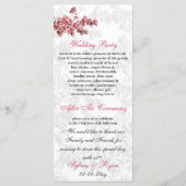 Chic Blush Pink  Floral Wedding Programmakaart (Achterkant)