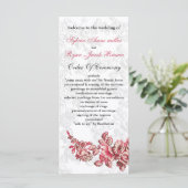 Chic Blush Pink  Floral Wedding Programmakaart (Staand voorkant)